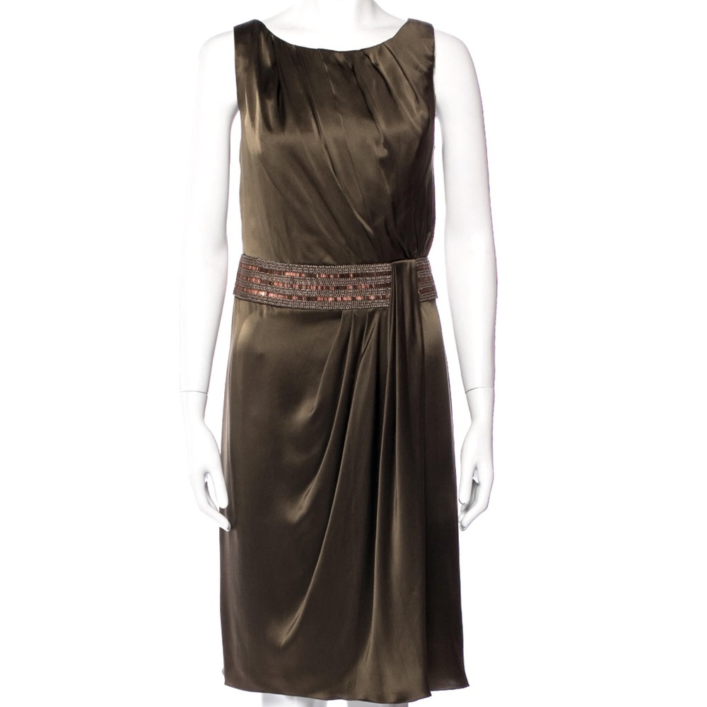 NWOT Carmen Marc Valvo green dress